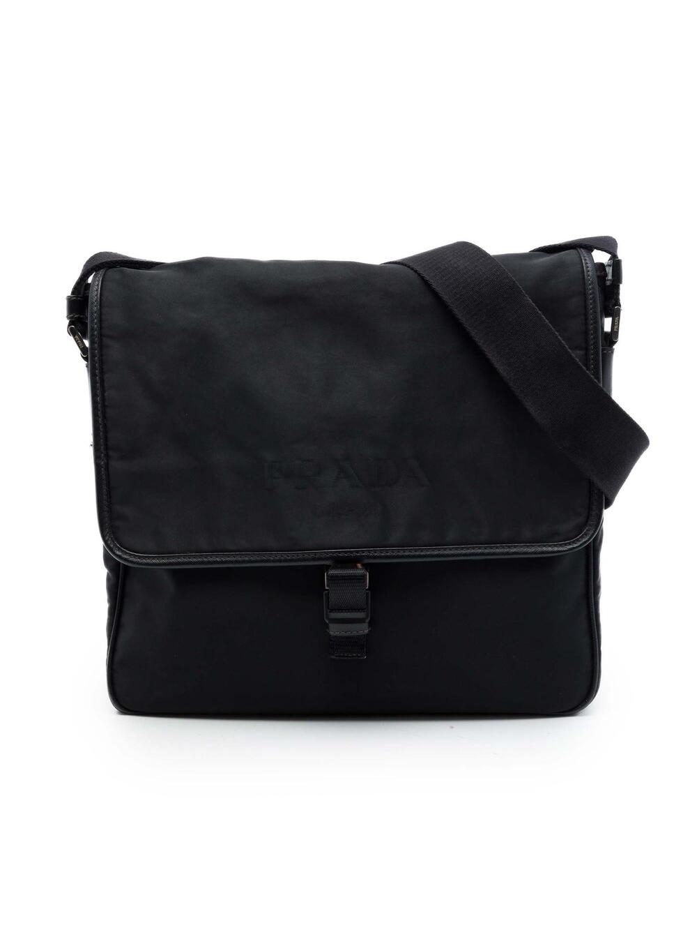 Prada Saffiano Trimmed Tessuto Buckle #375357P50B